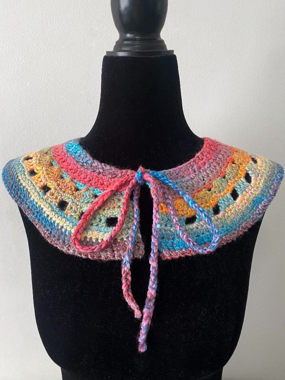 Handmade Crochet Multicolour Rainbow Acrylic Collar Neckwear Accessory